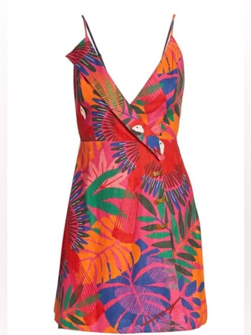 FARM Rio Macaw Side Buttons Mini Dress